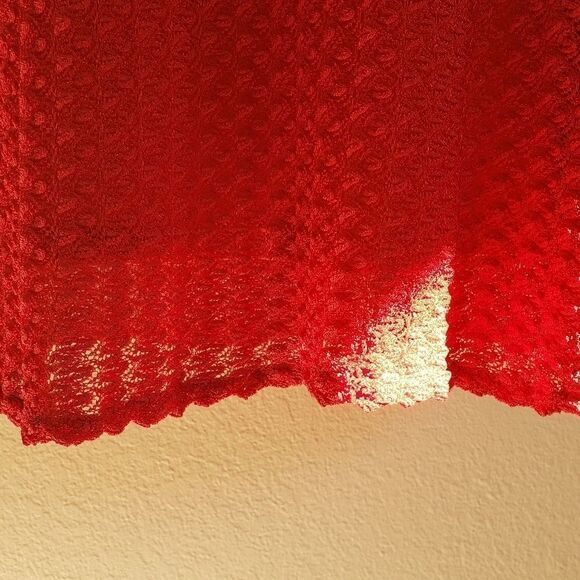 C'EST Bon red textured maxi dress short sleeves size small - Picture 5 of 16